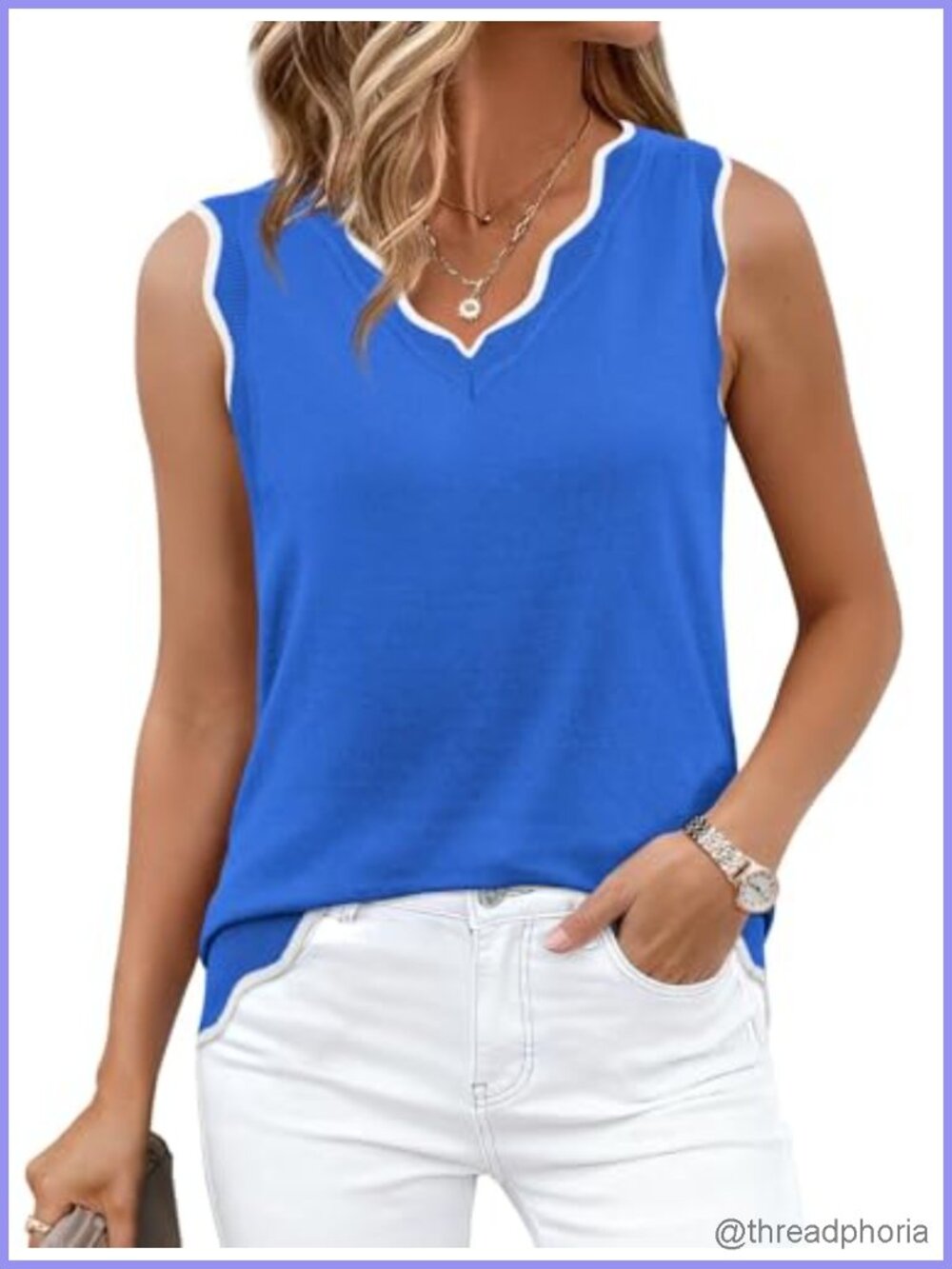 Womens Sleeveless Sweater Tank Top V-Neck Slim Fit Business Casual